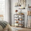 A bedroom scene with a bed, shelves, and decorative items. Náhled obrázku produktu