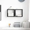 vidaXL Wandregale mit Regal 2 pcs Schwarz Eichen-Optik Produktbild-Vorschau 2