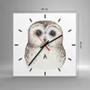 Wanduhr - Quadrat - Glasuhr - Eule Waldkauz Grafik - Produktbild-Vorschau 3