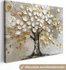 Leinwand Bilder 80x60 cm - Lebensbaum - Beige - Grau - Gold Produktbild-Vorschau 1
