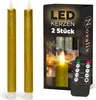 Stabkerzen LED mit Timer GOLD 2er indoor mit 6 Stunden Produktbild-Vorschau 1