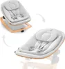 A baby bouncer seat shown in two different configurations, with arrows indicating movement between them. Produktbild-Vorschau