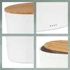Kela 12064, Ovaal, Wit, Keramiek, Hout, Bamboe, Deksel met Productafbeelding-voorbeeld 5