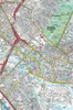 A detailed city map showing streets, rivers, parks, and buildings. Náhled obrázku produktu