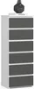 Kommode AKORD CL6 Weiß 40 cm 6 Schubladen Front Graphitgrau Produktbild-Vorschau 1