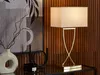 BELIANI Stolní lampa zlatá kovová 62 cm bílé látkové Náhled obrázku produktu 2