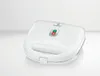 A white sandwich maker is displayed on a white surface with a light gray background. Produktbild-Vorschau