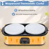 A digital yogurt maker with two containers, shown with heating elements indicated by orange arrows and lines. Podgląd zdjęcia produktu