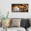DEQORI Hybrid Leinwand Bild 60x30 cm 'Espresso Eleganz' Produktbild-Vorschau 3