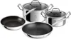 A set of stainless steel pots and pans with glass lids, displayed on a white background. Náhled obrázku produktu