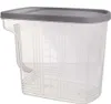 A clear, studio shot of a transparent food storage container with a gray lid. Anteprima dell’immagine prodotto