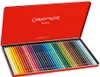 A red metal case containing a set of colored pencils. Náhled obrázku produktu