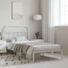 vidaXL Cadre de lit avec tête de lit en métal blanc 100x200 Voir les images du produit 2