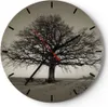 Wanduhr - Rund - Glasuhr - Baum Schnee Sepia - 30x30cm - Produktbild-Vorschau 1