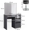 Tavolo da toeletta Vicco Sherry Antracite lucido 90 cm con Anteprima dell’immagine prodotto 3