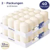HORECA CANDLES Stumpenkerzen 40 Stück – 12 h, Elfenbein, 4 Produktbild-Vorschau 1