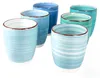 6er Kaffeebecher Set Blue 300ml ohne Henkel Trinkbecher Tee Produktbild-Vorschau 1