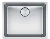A top-down view of a stainless steel kitchen sink. Produktbild-Vorschau
