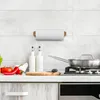 Relaxdays Küchenrollenhalter Wand, Bambus Rollenhalter für Produktbild-Vorschau 2