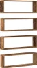 Four wooden shelves are stacked vertically against a white background. Náhled obrázku produktu
