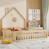 Letto per bambini Merax 140x190 cm con camino e sponda di Anteprima dell’immagine prodotto 3