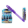 A display box of UV invisible ink pens and a single pen in its packaging. Produktbild-Vorschau
