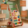 KiddyMoon lauflernwagen aus holz für kinder lauflernhilfe Produktbild-Vorschau 4