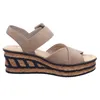 Rieker Damen-Wedges-Sandalette mit Keilabsatz Beige-Braun, Produktbild-Vorschau 45