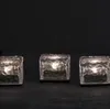 LED Solarkerzen Icecube - Eiswürfelform - warmweiße LED - Lichtsensor - transparent - 3er Set Podgląd zdjęcia produktu