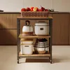 Meuble mobile sur roulettes, marron foncé style loft, 60 cm Voir les images du produit 2