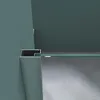 A close-up view of a shower enclosure corner, showing the aluminum frame and glass panel. Produktbild-Vorschau