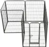 vidaXL ohrádka pro psy 8 panelů ocel 80 x 100 cm černá Náhled obrázku produktu 3