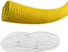 A yellow corrugated drainage pipe and a roll of white filter fabric are shown against a white background. Produktbild-Vorschau