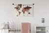MuchoWow® Wandteppich Wandbehang Weltkarte - Braun - Rot Produktbild-Vorschau 2