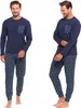 Herren-Pyjamas Aus Baumwolle, Lange Ärmel Und Hose, Produktbild-Vorschau 1
