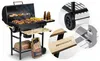 Garten-Holzkohlegrillfass mit Kamin, Ablagen, Thermometer Produktbild-Vorschau 3