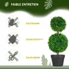 HOMCOM Lot de 2 arbres buis artificiel double boules avec Voir les images du produit 6