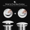 Demonstration of a push-open drain function for a sink. Produktbild-Vorschau