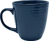 A close-up studio shot of a single dark blue ceramic mug against a white background. Produktbild-Vorschau
