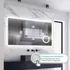AICA LED Wandspiegel mit Steckdose 120x70cm Uhr Produktbild-Vorschau 3