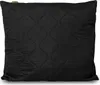 A black quilted pillow on a white background. Podgląd zdjęcia produktu