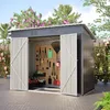 ELANDEPOT Abri de jardin 242 × 126 × 182 cm gris rangement Voir les images du produit 10