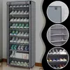 Textiler Schuhschrank 9 Ebenen 160x60x30 Grau Mit Produktbild-Vorschau 2