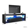 SONNI Armoire TV Noir brillant 160 x 35 x 45cm Équipée Voir les images du produit 3