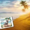 Faultier am Strand Metallschild XL in 21x28 cm mit Spruch Produktbild-Vorschau 5
