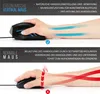 Comparison of an ergonomic vertical mouse and a normal mouse, showing hand and arm positioning. Produktbild-Vorschau