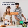 A couple in a kitchen, with one person preparing food and the other looking on. A smart display is visible on the counter. Produktbild-Vorschau