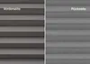 A split image showing the front and back of a dark gray pleated blind. Produktbild-Vorschau