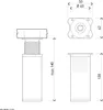 Technical drawing with dimensions of furniture feet. Produktbild-Vorschau