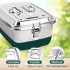 Edelstahl Brotdose 2000ML, Doppelte Metall Lunchbox mit 3 Produktbild-Vorschau 3